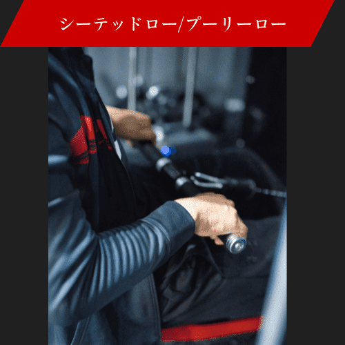 シーテッドローをしている画像